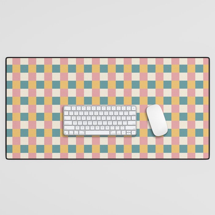 Checkered Multicolor Pattern XXIX Beachy Summer Desk Mat Gallery Image 1