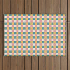 Checkered Multicolor Pattern XXIX Beachy Summer Outdoor Rug Gallery Image 1