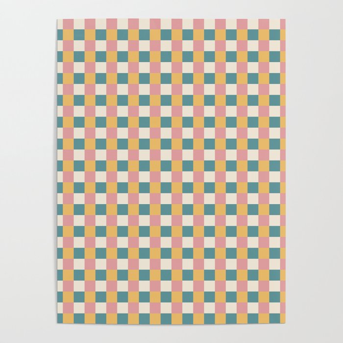 Checkered Multicolor Pattern XXIX Beachy Summer Poster Gallery Image 4