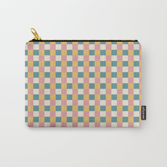 Checkered Multicolor Pattern XXIX Beachy Summer Carry All Pouch Gallery Image 1