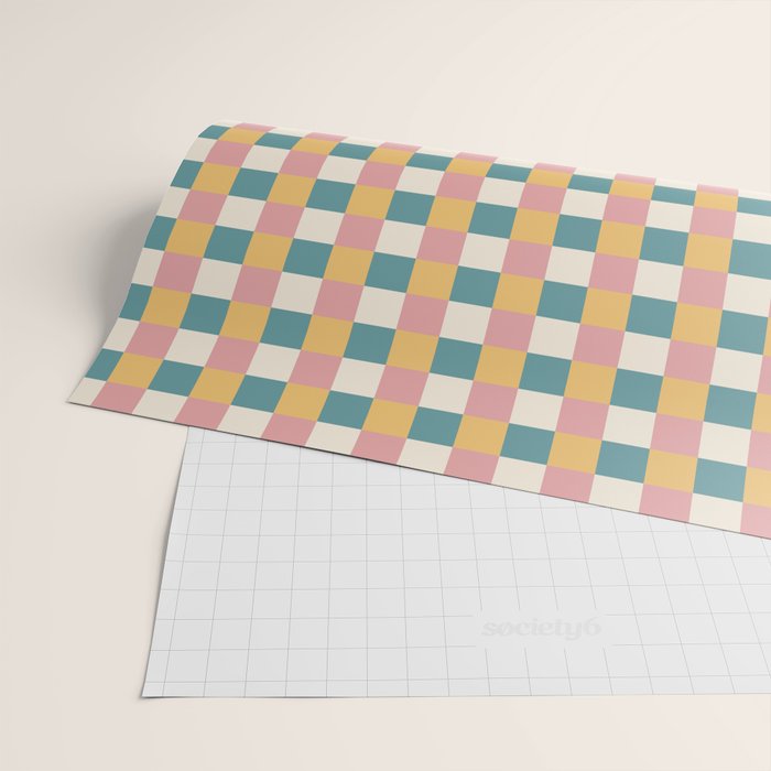 Checkered Multicolor Pattern XXIX Beachy Summer Wrapping Paper Gallery Image 2