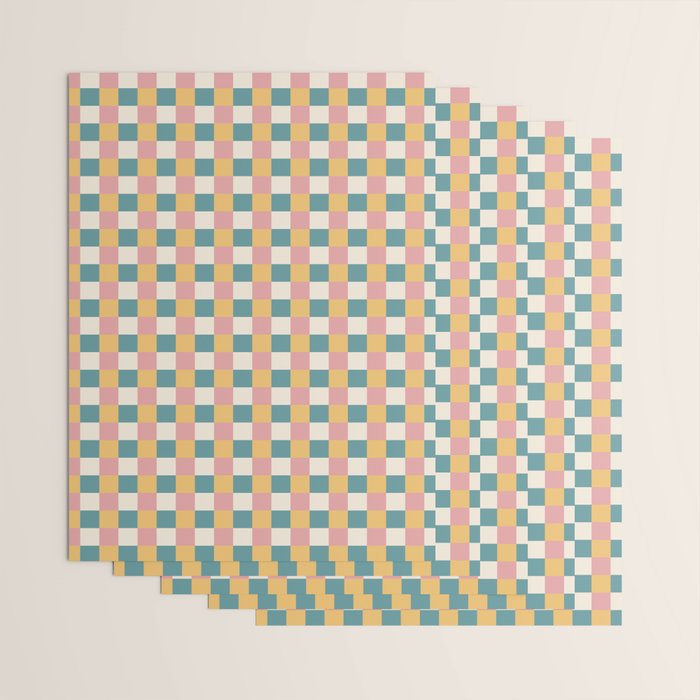 Checkered Multicolor Pattern XXIX Beachy Summer Wrapping Paper Gallery Image 3
