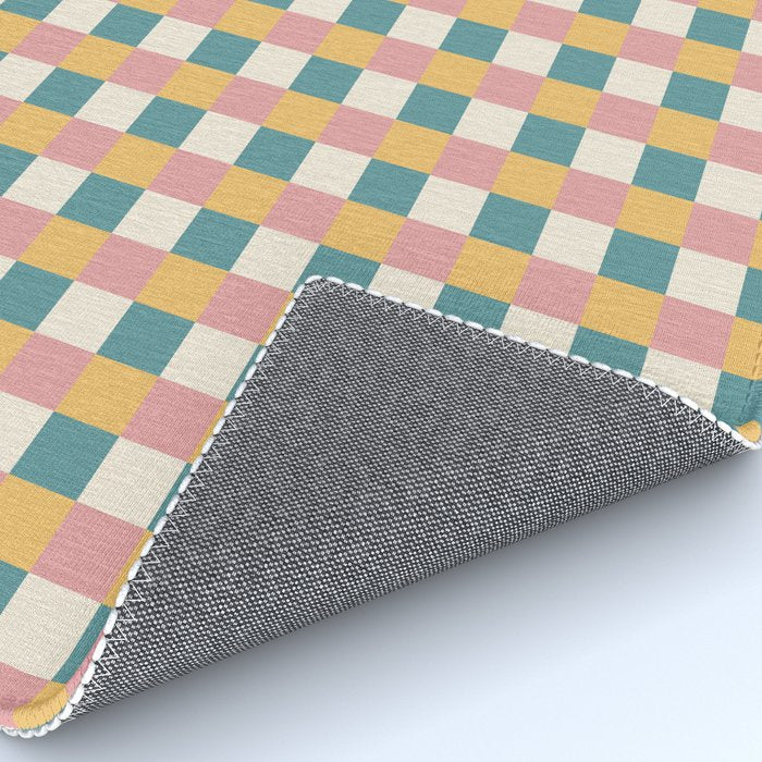 Checkered Multicolor Pattern XXIX Beachy Summer Rug Gallery Image 4