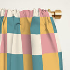 Checkered Multicolor Pattern XXIX Beachy Summer Window Curtain Gallery Image 2