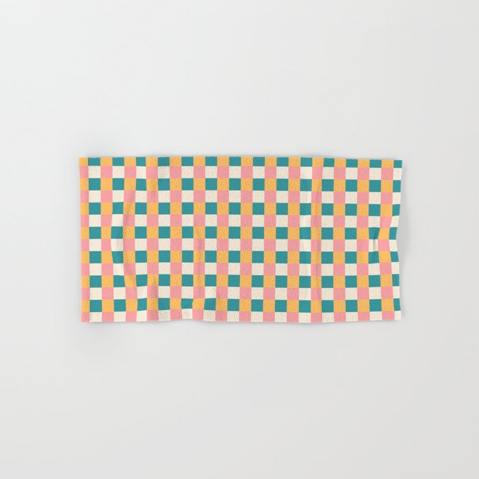 Checkered Multicolor Pattern XXIX Beachy Summer Bath Towel Gallery Image 1