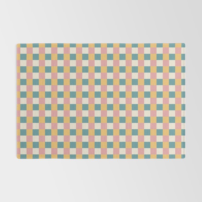 Checkered Multicolor Pattern XXIX Beachy Summer Rug Gallery Image 2