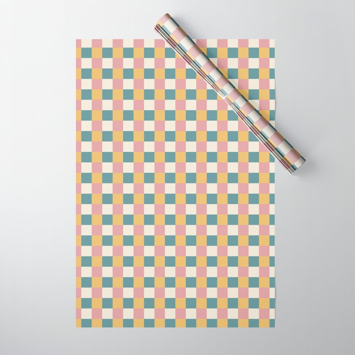 Checkered Multicolor Pattern XXIX Beachy Summer Wrapping Paper Gallery Image 1