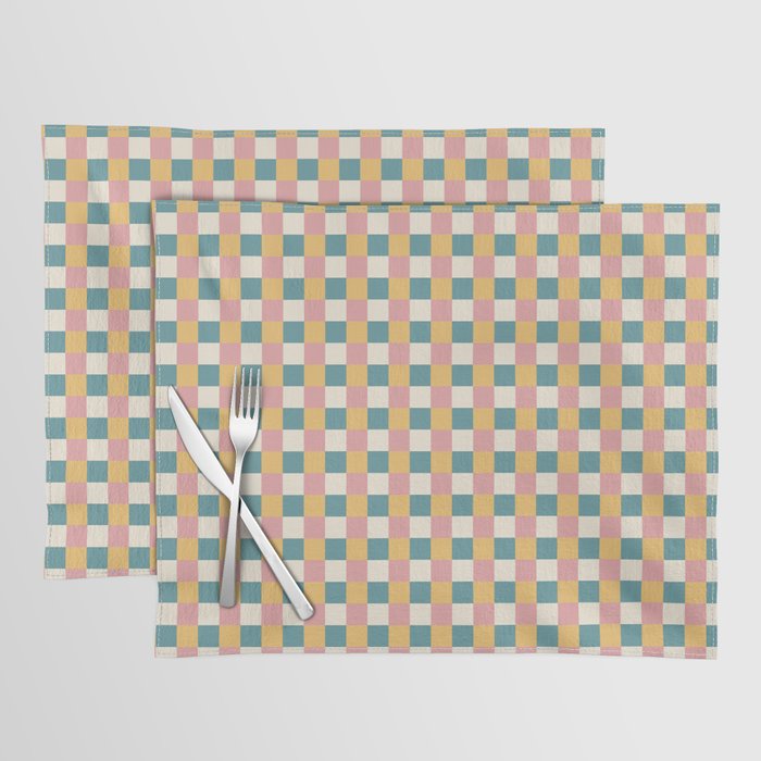 Checkered Multicolor Pattern XXIX Beachy Summer Placemat Gallery Image 1