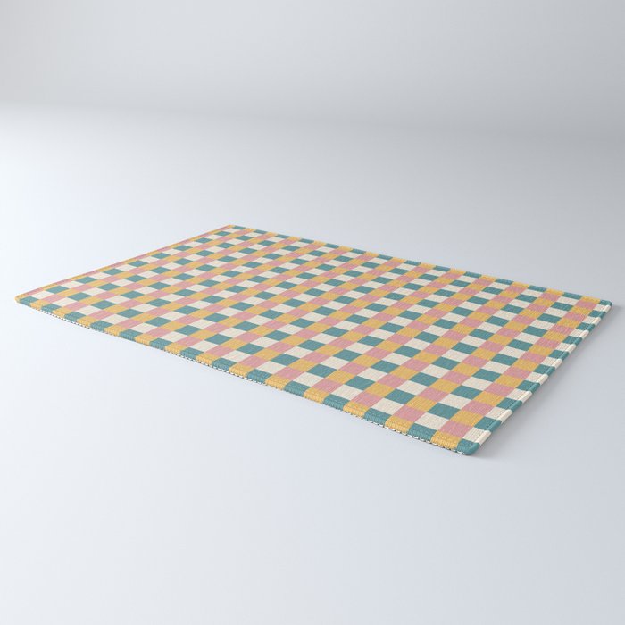 Checkered Multicolor Pattern XXIX Beachy Summer Rug Gallery Image 3