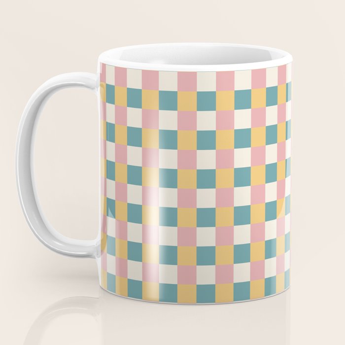 Checkered Multicolor Pattern XXIX Beachy Summer Coffee Mug Gallery Image 3