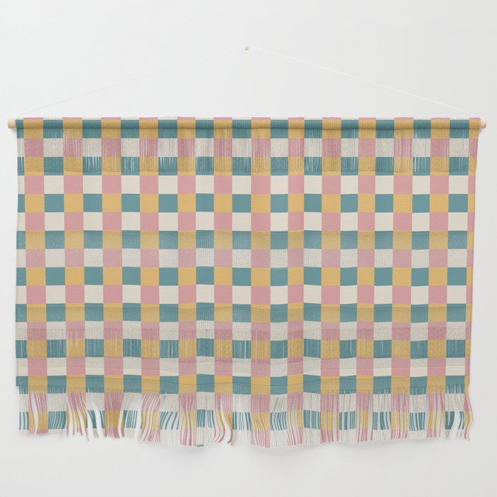 Checkered Multicolor Pattern XXIX Beachy Summer Wall Hanging Gallery Image 1