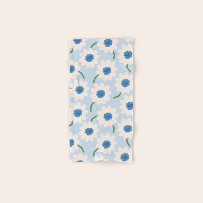 Flower field - charming blue Bath Towel Gallery Image 1