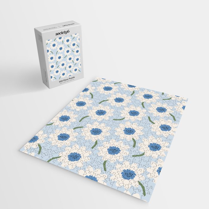 Flower field - charming blue Jigsaw Puzzle Gallery Image 2