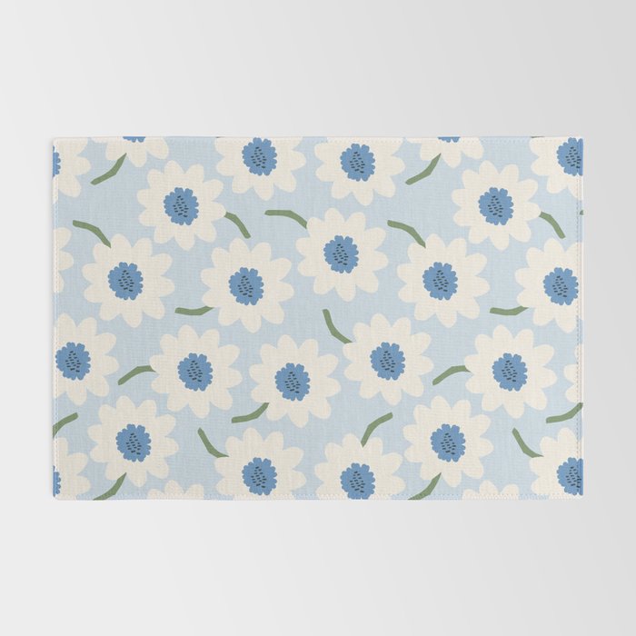Flower field - charming blue Rug Gallery Image 2