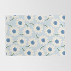 Flower field - charming blue Rug Gallery Image 2