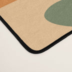Groovy Retro Abstract New Groove Swirl Pattern in Mossy Sage Olive Green Apricot Orange Desk Mat Gallery Image 4