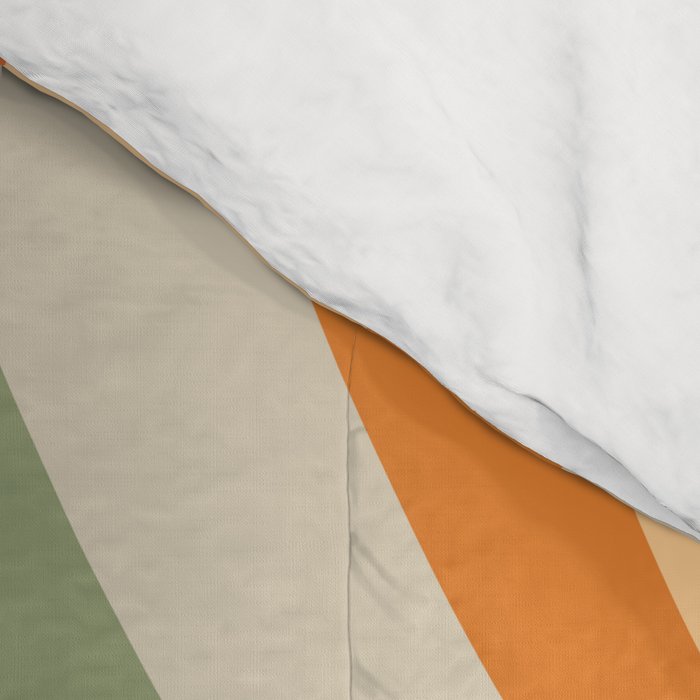 Groovy Retro Abstract New Groove Swirl Pattern in Mossy Sage Olive Green Apricot Orange Comforter Gallery Image 4