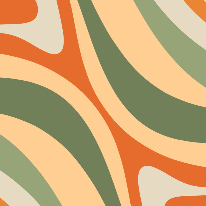 Groovy Retro Abstract New Groove Swirl Pattern in Mossy Sage Olive Green Apricot Orange Coffee Mug Gallery Image 2