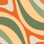 Groovy Retro Abstract New Groove Swirl Pattern in Mossy Sage Olive Green Apricot Orange Coffee Mug Gallery Image 2