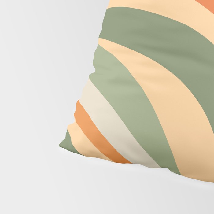 Groovy Retro Abstract New Groove Swirl Pattern in Mossy Sage Olive Green Apricot Orange Pillow Sham Gallery Image 4
