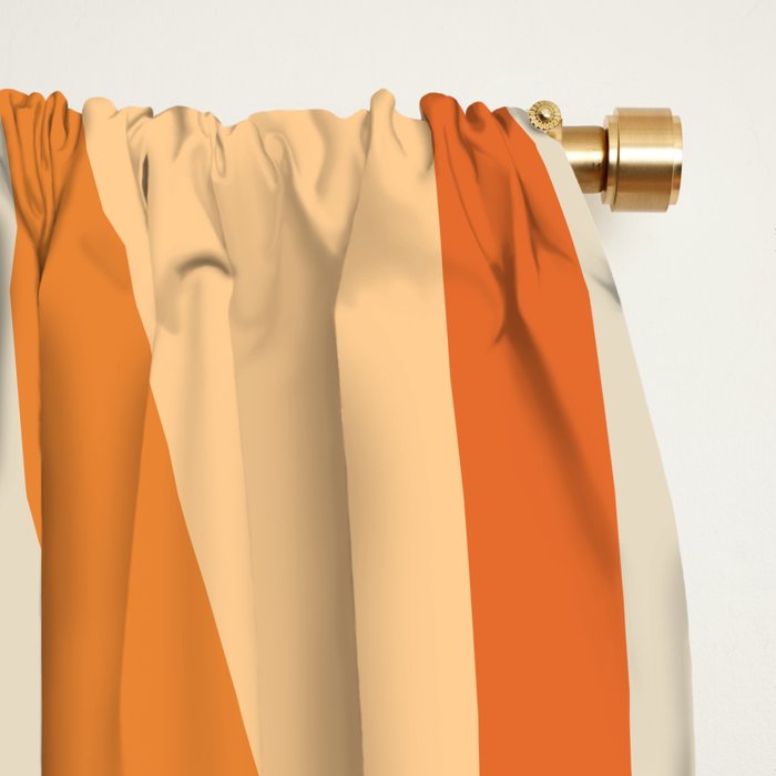Groovy Retro Abstract New Groove Swirl Pattern in Mossy Sage Olive Green Apricot Orange Window Curtain Gallery Image 2