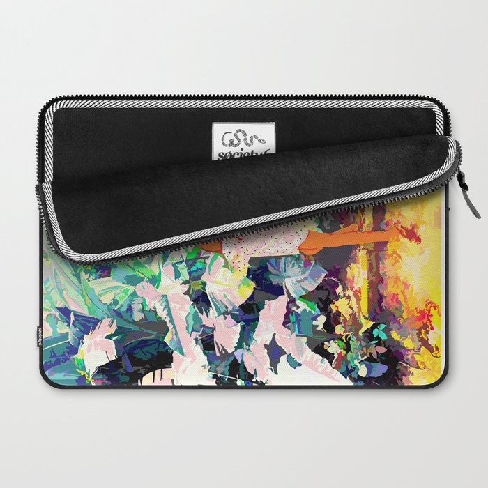 Live Quietly In a Corner Of Nature, Modern Bohemian Woman Jungle Forest Eclectic Painting Laptop Sleeve Gallery Image 2