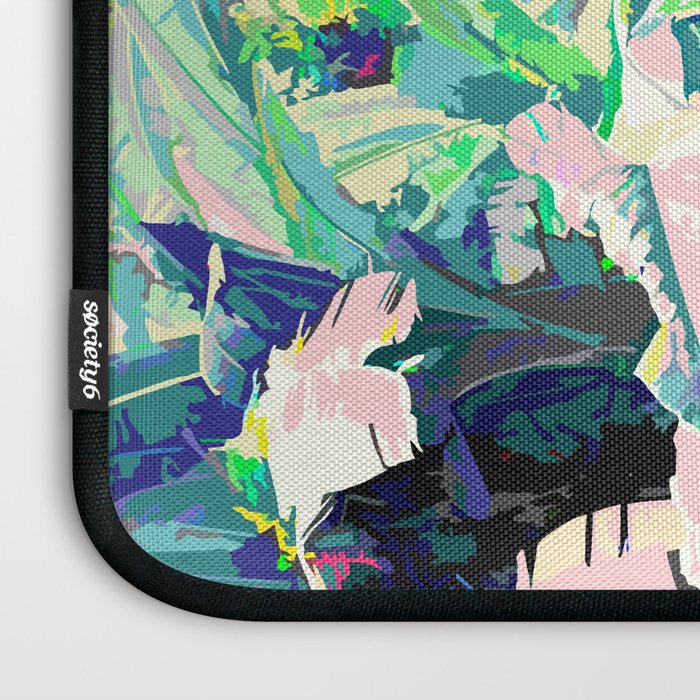Live Quietly In a Corner Of Nature, Modern Bohemian Woman Jungle Forest Eclectic Painting Laptop Sleeve Gallery Image 3