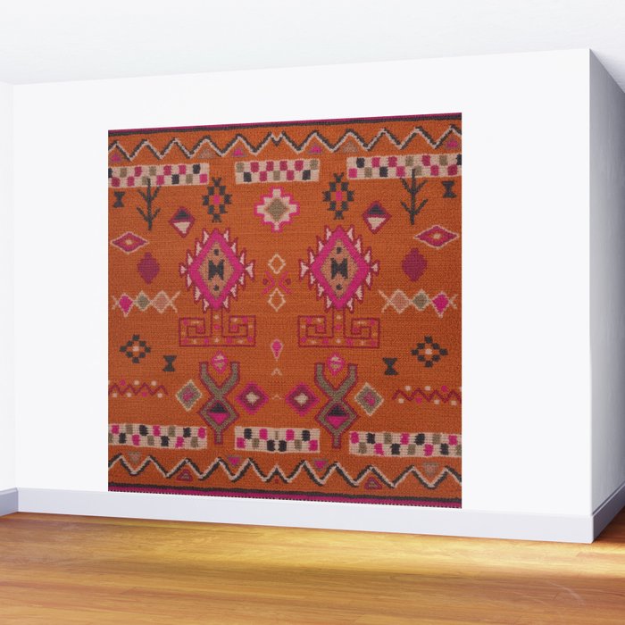 Moroccan Berber Geometric Pattern In Warm Earth Tones Wall Mural Gallery Image 2