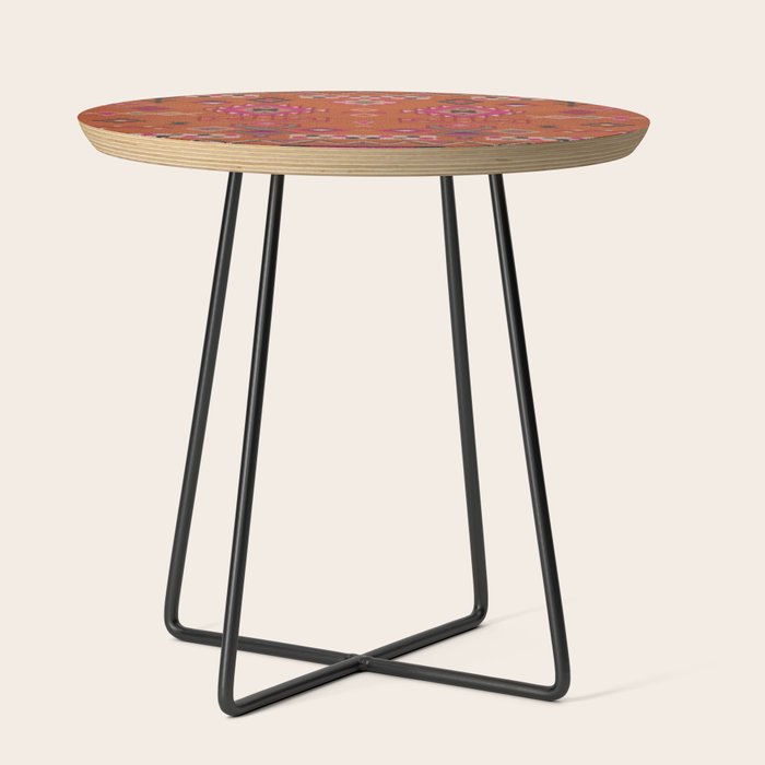 Moroccan Berber Geometric Pattern In Warm Earth Tones Side Table Gallery Image 2