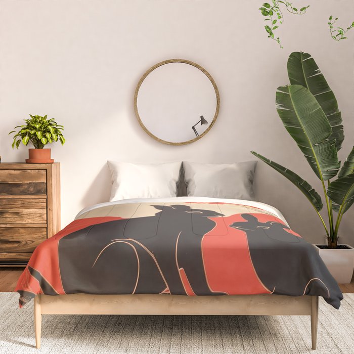 Bunny Pair Rose Colored Forest Comforter Gallery Image 3
