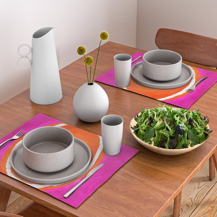 Pink Orange White Eye Catching Bright Colors Placemat Gallery Image 2