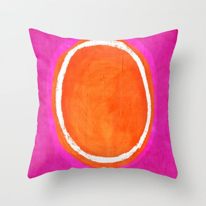 Pink Orange White Eye Catching Bright Colors Throw Pillow Gallery Image 6