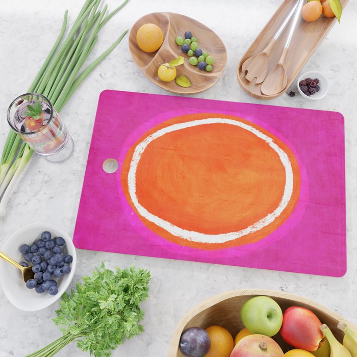 Pink Orange White Eye Catching Bright Colors Cutting Board Gallery Image 2