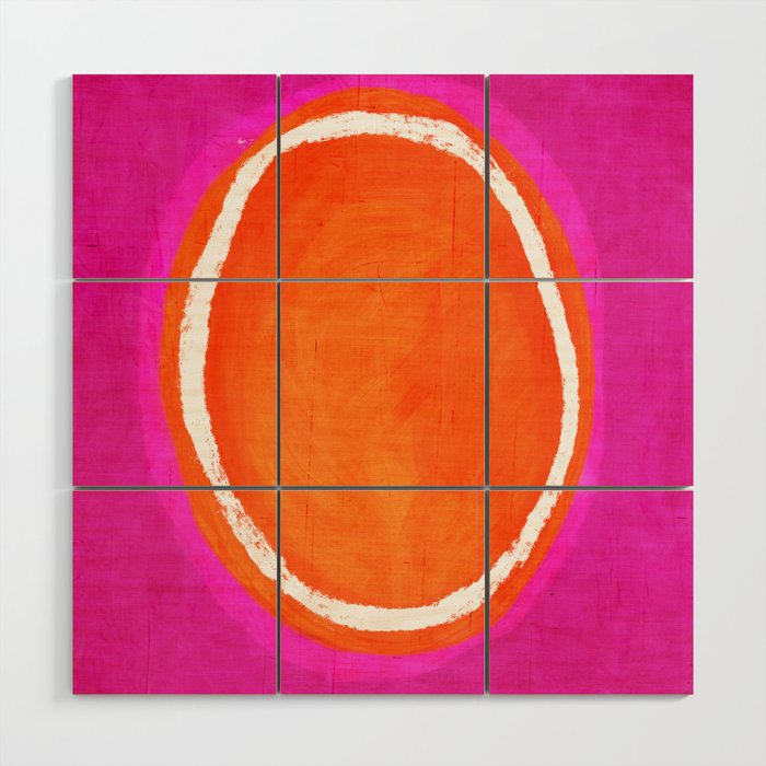 Pink Orange White Eye Catching Bright Colors Wood Wall Art Gallery Image 1