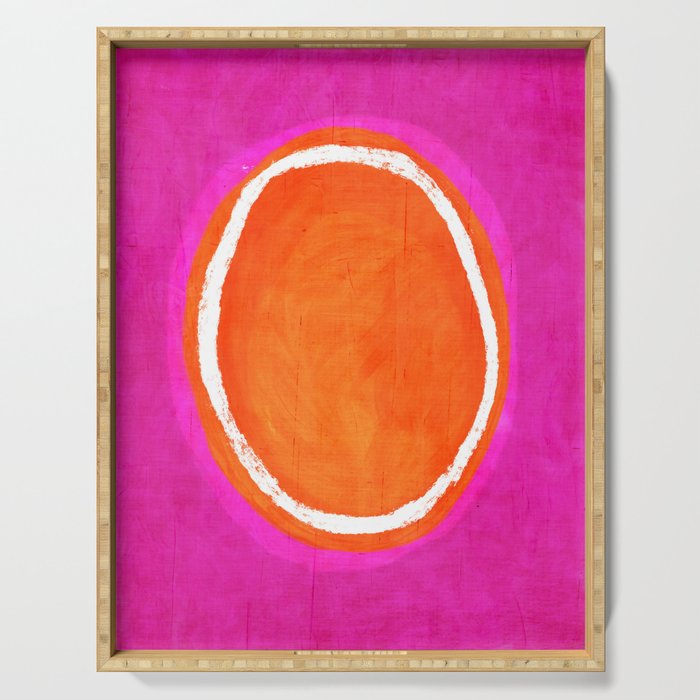 Pink Orange White Eye Catching Bright Colors Serving Tray Gallery Image 1
