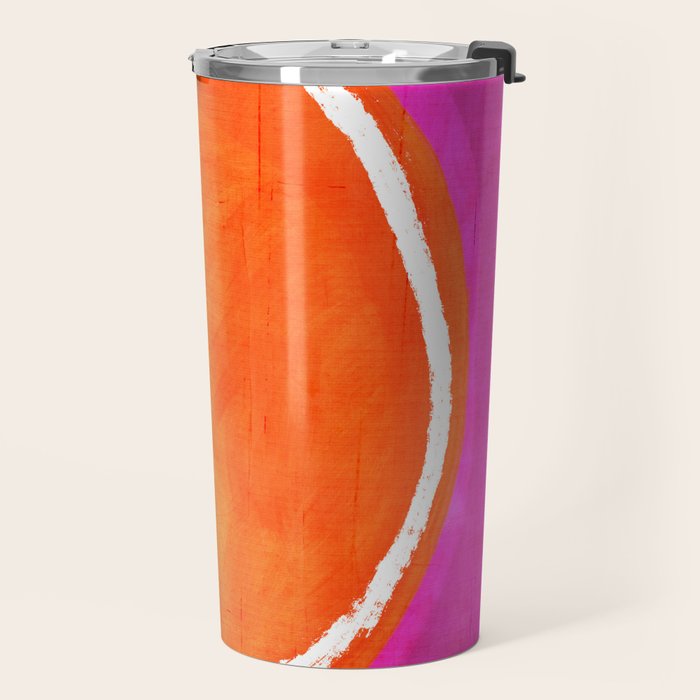Pink Orange White Eye Catching Bright Colors Travel Mug Gallery Image 2