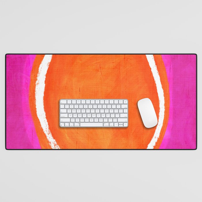 Pink Orange White Eye Catching Bright Colors Desk Mat Gallery Image 1