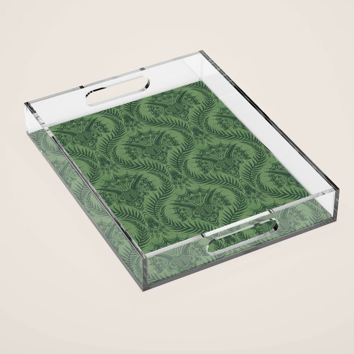 Triceratops Damask - Fern Acrylic Tray Gallery Image 1