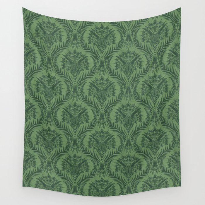 Triceratops Damask - Fern Wall Tapestry Gallery Image 1