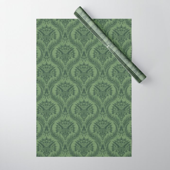 Triceratops Damask - Fern Wrapping Paper Gallery Image 1