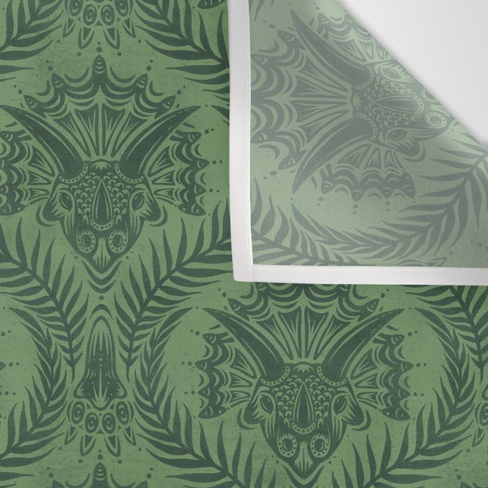 Triceratops Damask - Fern Wall Tapestry Gallery Image 3