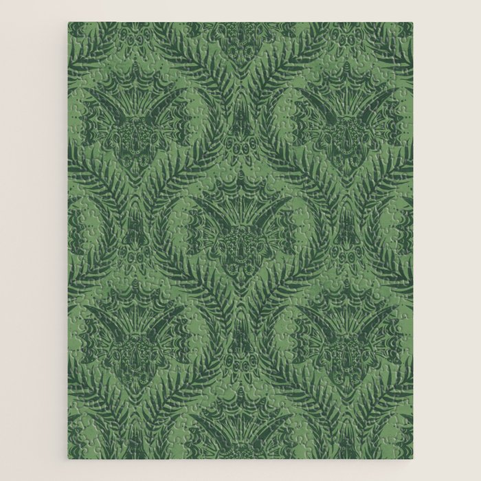 Triceratops Damask - Fern Jigsaw Puzzle Gallery Image 1