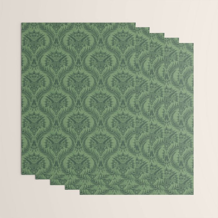 Triceratops Damask - Fern Wrapping Paper Gallery Image 3