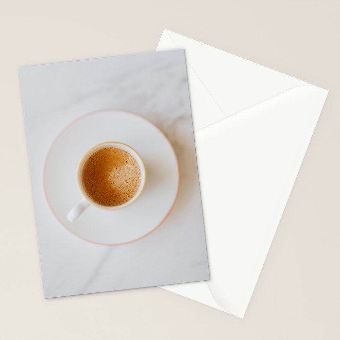 Latte, White Marble Stationery Card Gallery Image 2