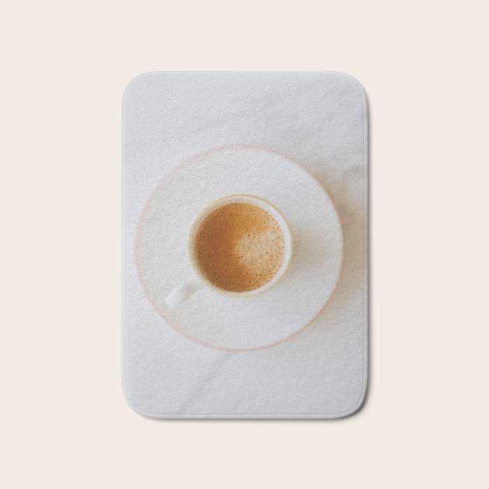 Latte, White Marble Bath Mat Gallery Image 1