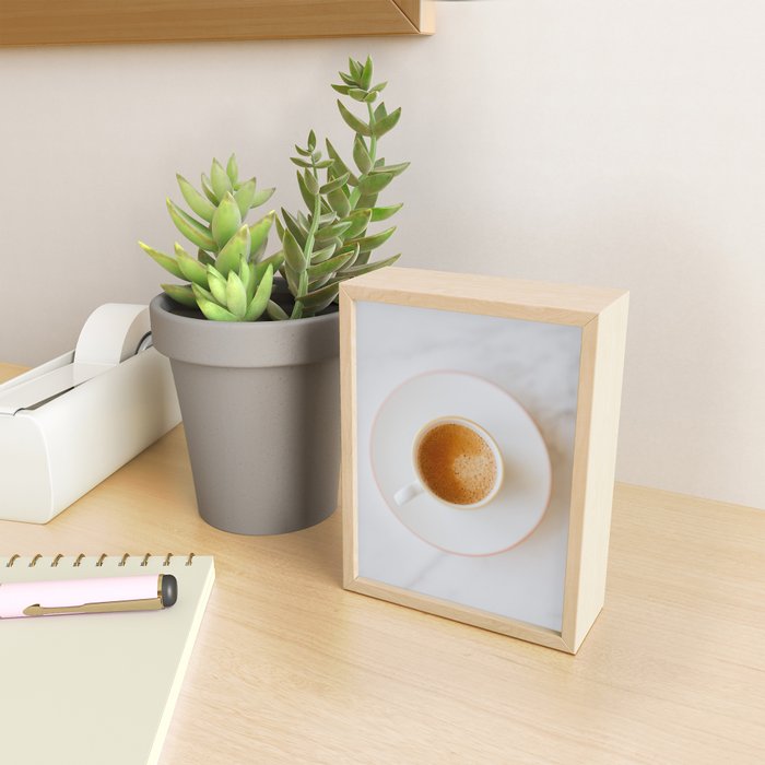 Latte, White Marble Mini Art Print Gallery Image 2