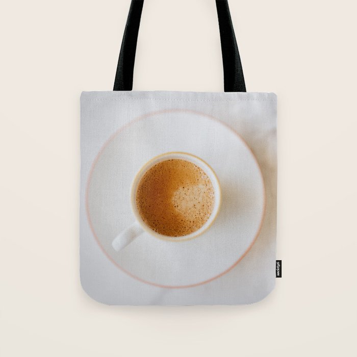 Latte, White Marble Tote Bag Gallery Image 1