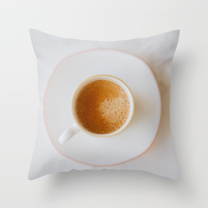 Latte, White Marble Throw Pillow Gallery Image 6