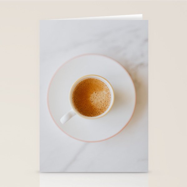 Latte, White Marble Stationery Card Gallery Image 1