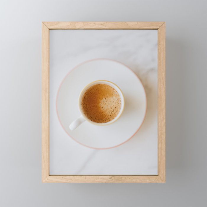 Latte, White Marble Mini Art Print Gallery Image 1